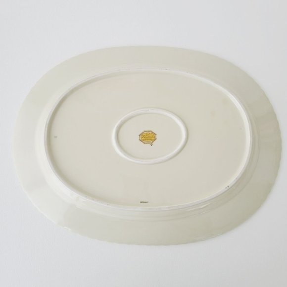 Krautheim Large Oval Platter La Marquise Selb Bavaria Gold Trim Floral Center - Picture 7 of 11